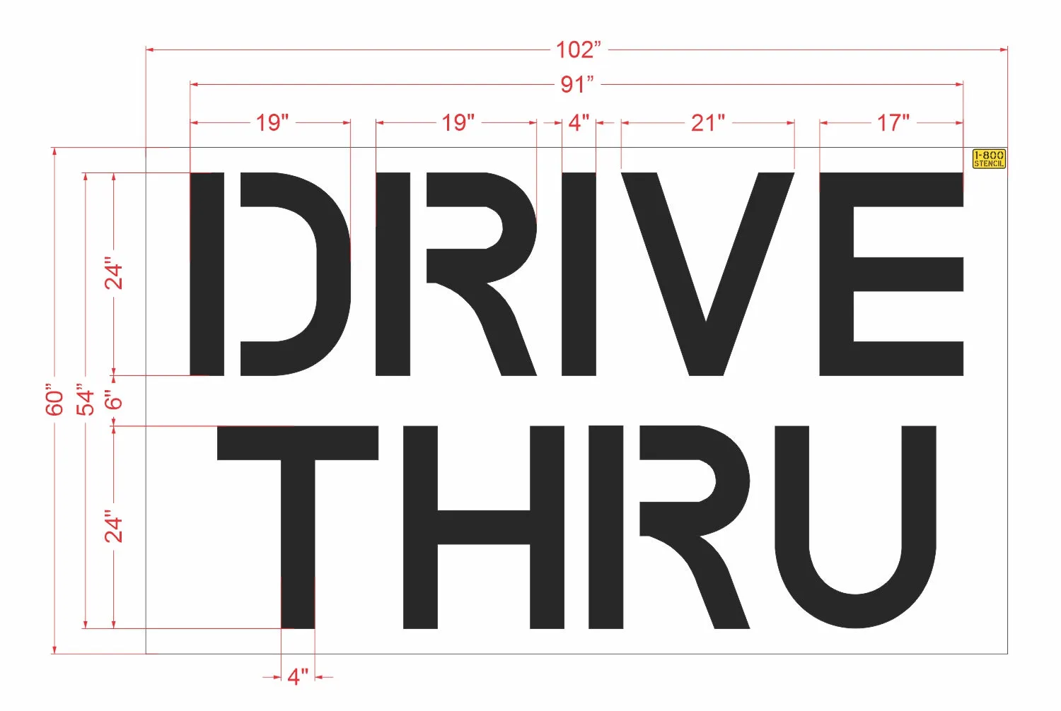 24" Farm and Fleet DRIVE THRU Stencil