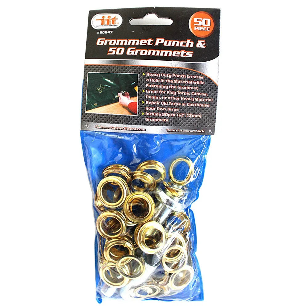 25 Pc Set Tarp Grommet Punch Repair Installation Kit Tent Canopy Brass Ring Flag