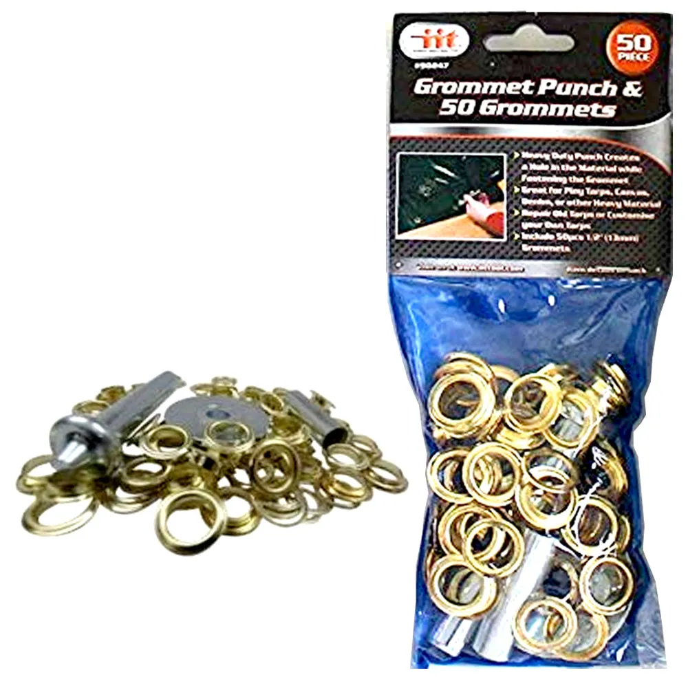 25 Pc Set Tarp Grommet Punch Repair Installation Kit Tent Canopy Brass Ring Flag