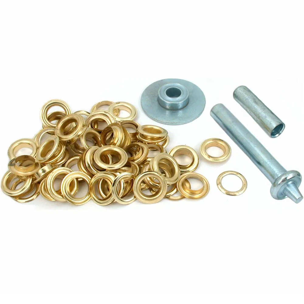 25 Pc Set Tarp Grommet Punch Repair Installation Kit Tent Canopy Brass Ring Flag