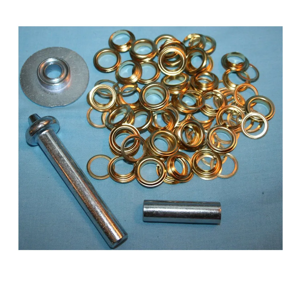 25 Pc Set Tarp Grommet Punch Repair Installation Kit Tent Canopy Brass Ring Flag