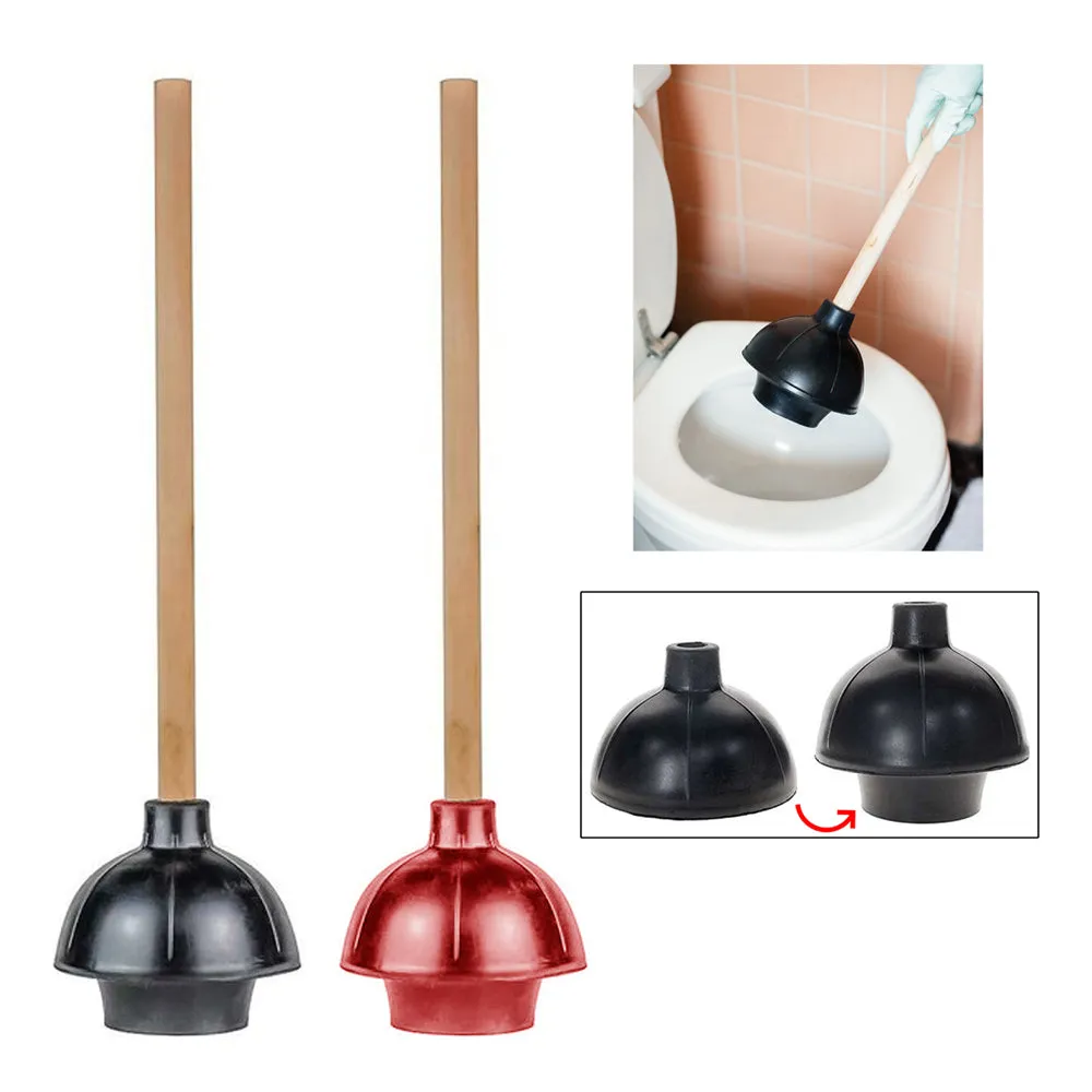 3 High Pressure Powerful Pump Toilet Plunger 19"L Multi-Drain Flange Declog Sink