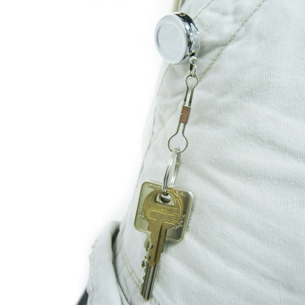 3 Lot Heavy Duty Metal Retractable Badge Reel W/ Chain Pull ID Holder Belt Clip