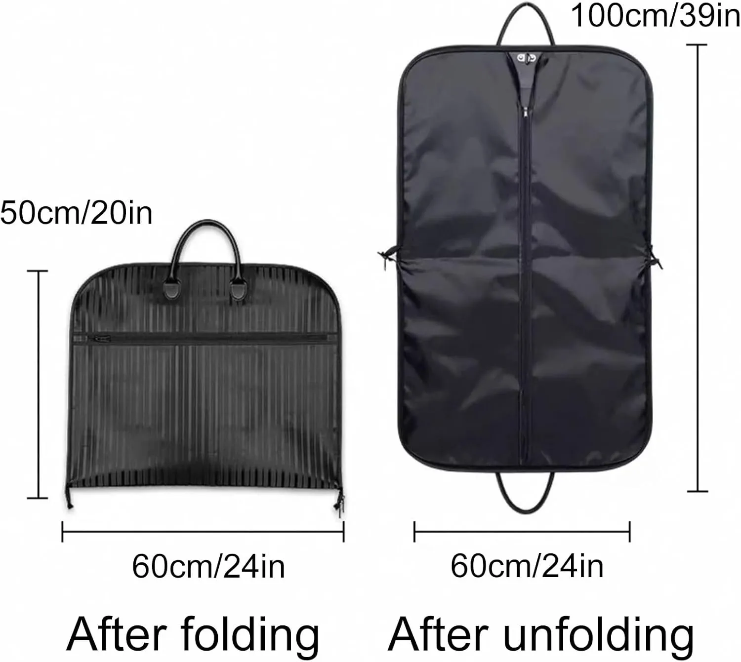 39In Suit Bags, Garment Bags for Hanging Clothes with Zipper, 2 Pack, Dustproof, Suitable for Business Trips, Work, Travel(Blue)
