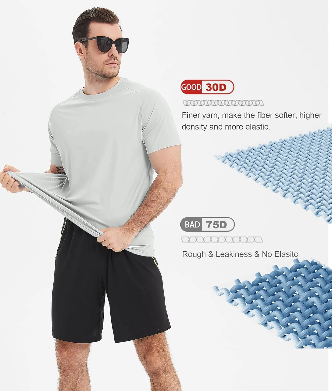 4 Pack Mens Rash Guard UPF 50  Short Sleeve Swim Shirt UV Sun Protection SPF Quick Dry Water Fishing Shirts