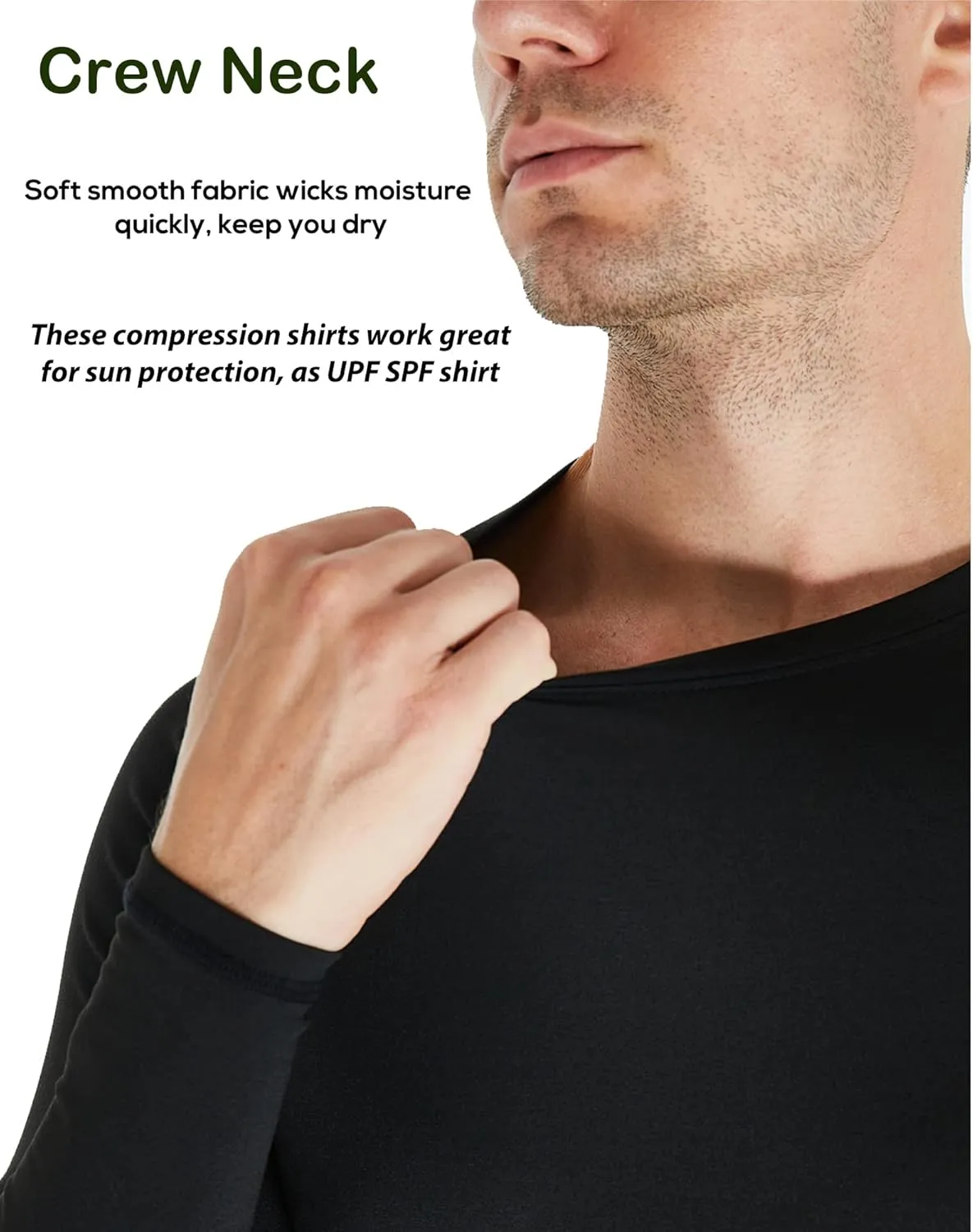 5 or 4 Pack Men's Compression Shirts Long Sleeve UPF SPF Rash Guard Workout Base Layer Undershirt Gear