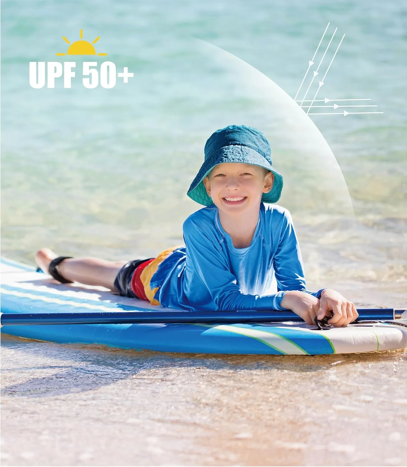 5T to Youth UPF 50  Long Sleeve Rash Guard - Boys and Girls UV Protection Moisture Wicking Athletic T-Shirt
