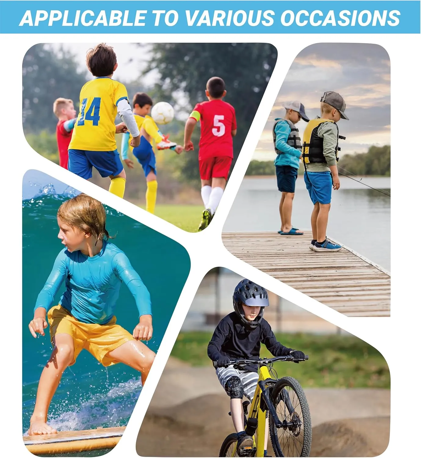 5T to Youth UPF 50  Long Sleeve Rash Guard - Boys and Girls UV Protection Moisture Wicking Athletic T-Shirt