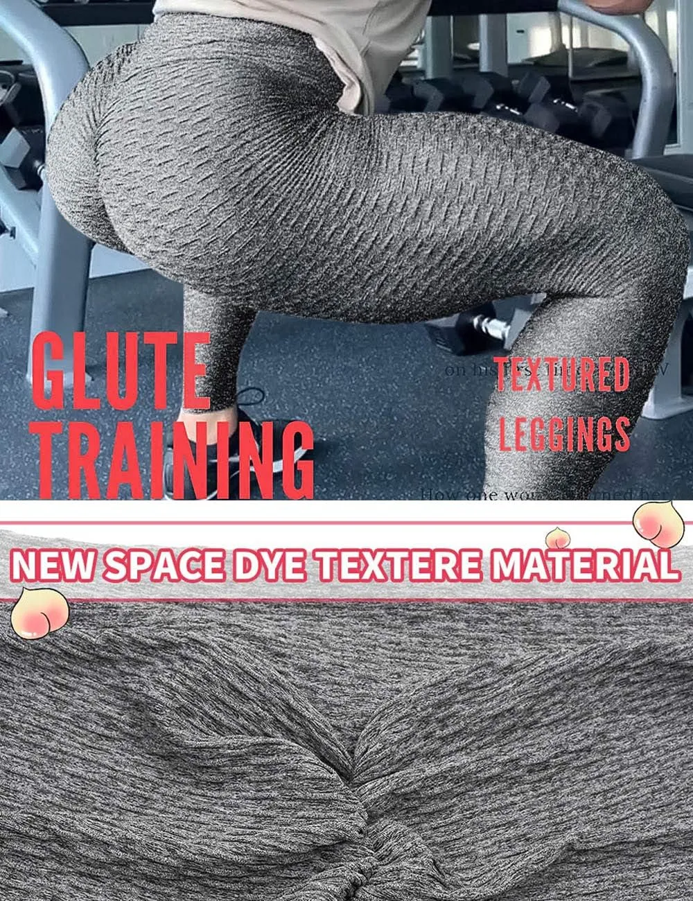 A AGROSTE Women's High Waist Yoga Pants Tummy Control Workout Ruched Butt Lifting Stretchy Leggings Textured Booty Tights