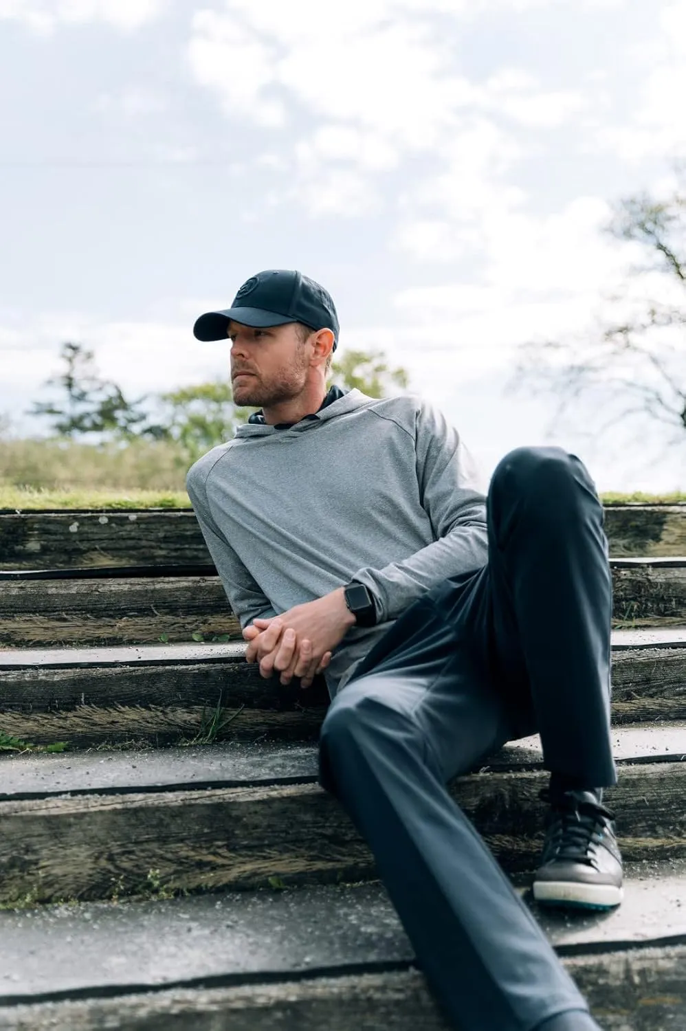 ABACUS Sportswear Stretchable Breathable Wicking Drycool Long Sleeves Men Loop Golf Active Leasure Hoodie