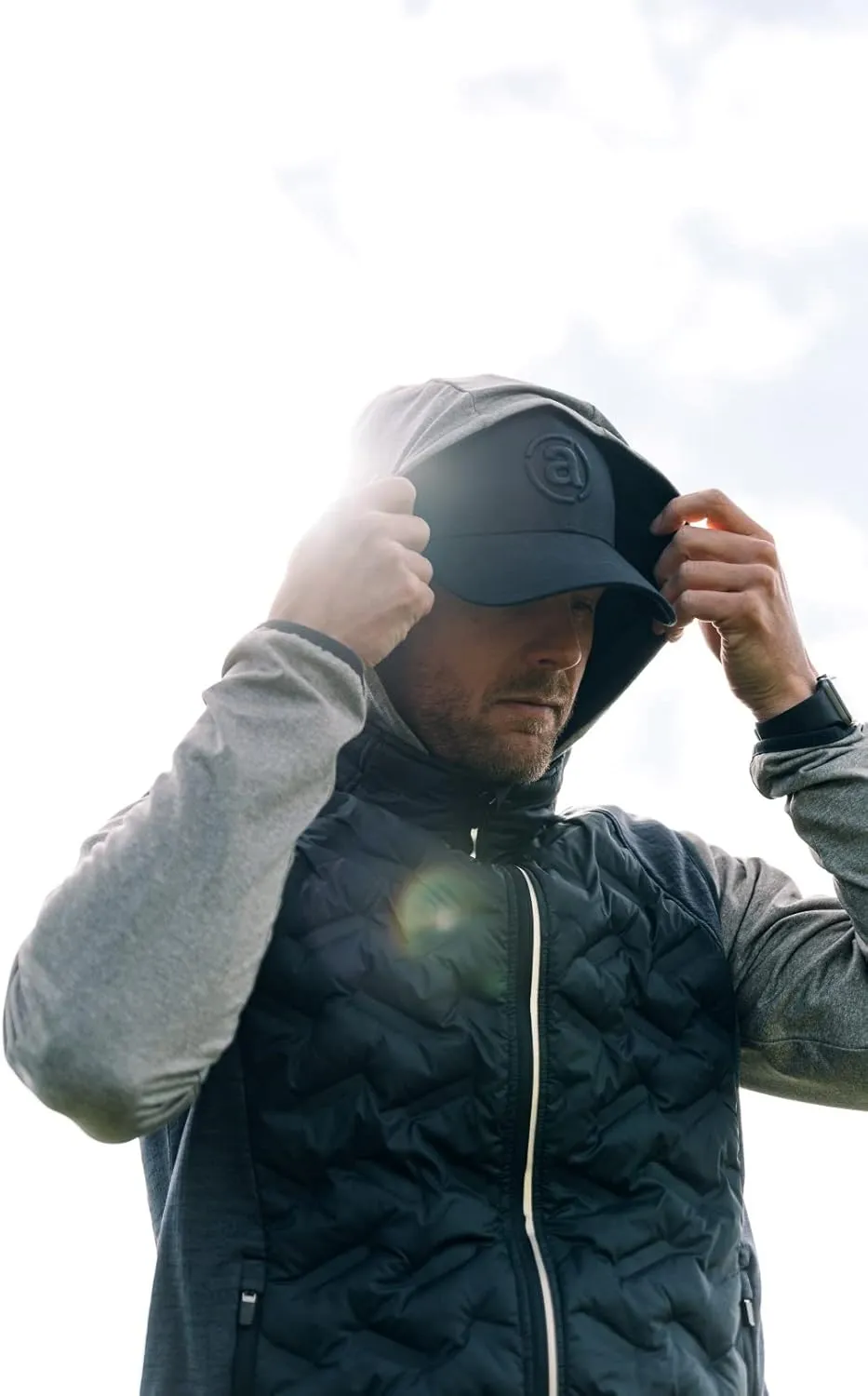 ABACUS Sportswear Stretchable Breathable Wicking Drycool Long Sleeves Men Loop Golf Active Leasure Hoodie
