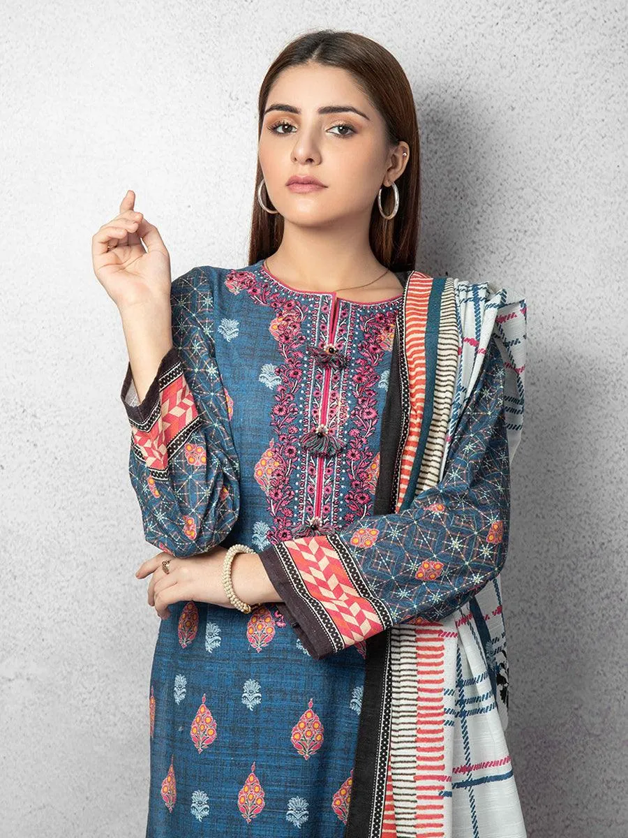 ACE Galleria Digital Embroidered Unstitched 3PC Khaddar Suit ACE 12118