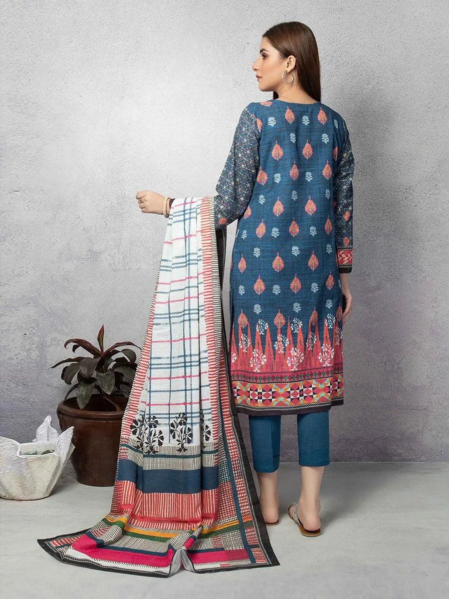 ACE Galleria Digital Embroidered Unstitched 3PC Khaddar Suit ACE 12118