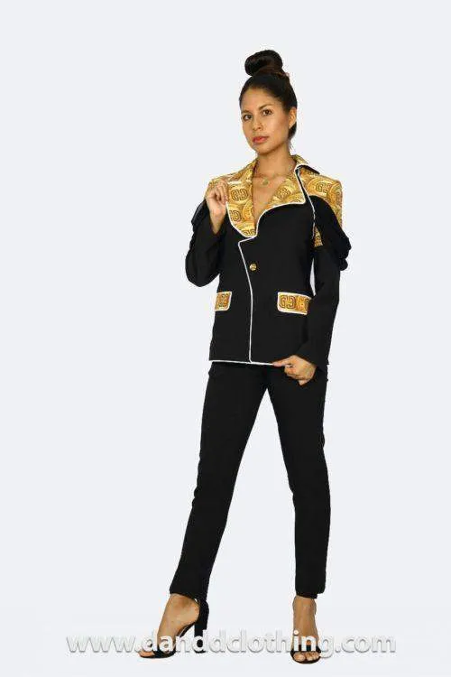 African Office Black Coin Jacket