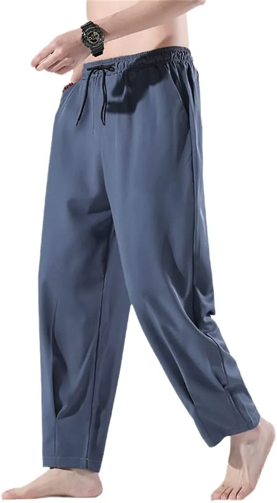 Alloaone Men Solid Color Pants Harajuku Streetwear Thin Jogging Trousers Male Breathable Harem Pants