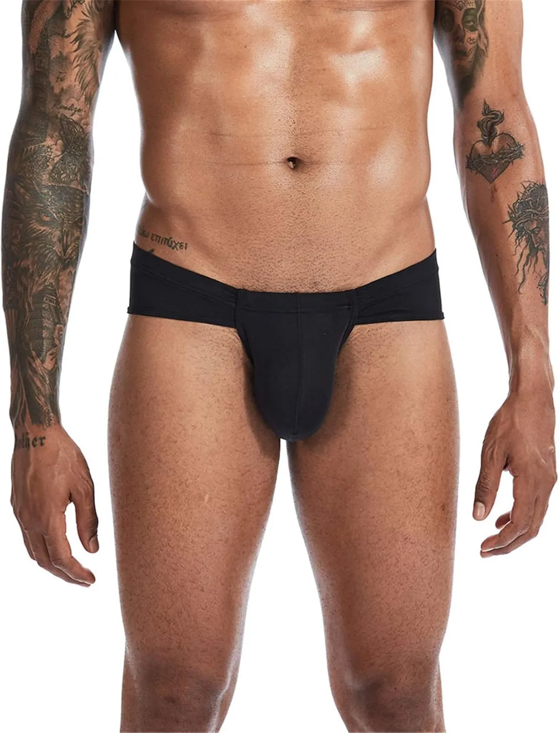 Andongnywell Men's Ice silk underwear briefs low waist breathable solid color sexy briefs Knickers underwears