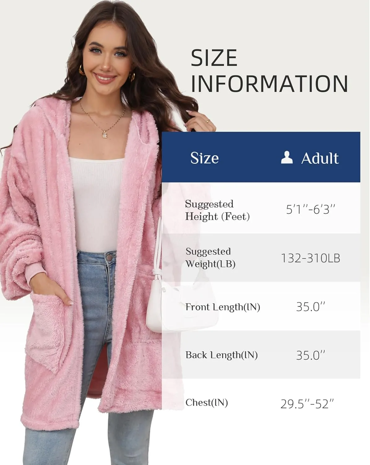 Argstar Hooded Cardigan for Women and Men, Oversized Sweatshirt Fuzzy Fleece Blanket Hoodie Jacket - One Size Fits All