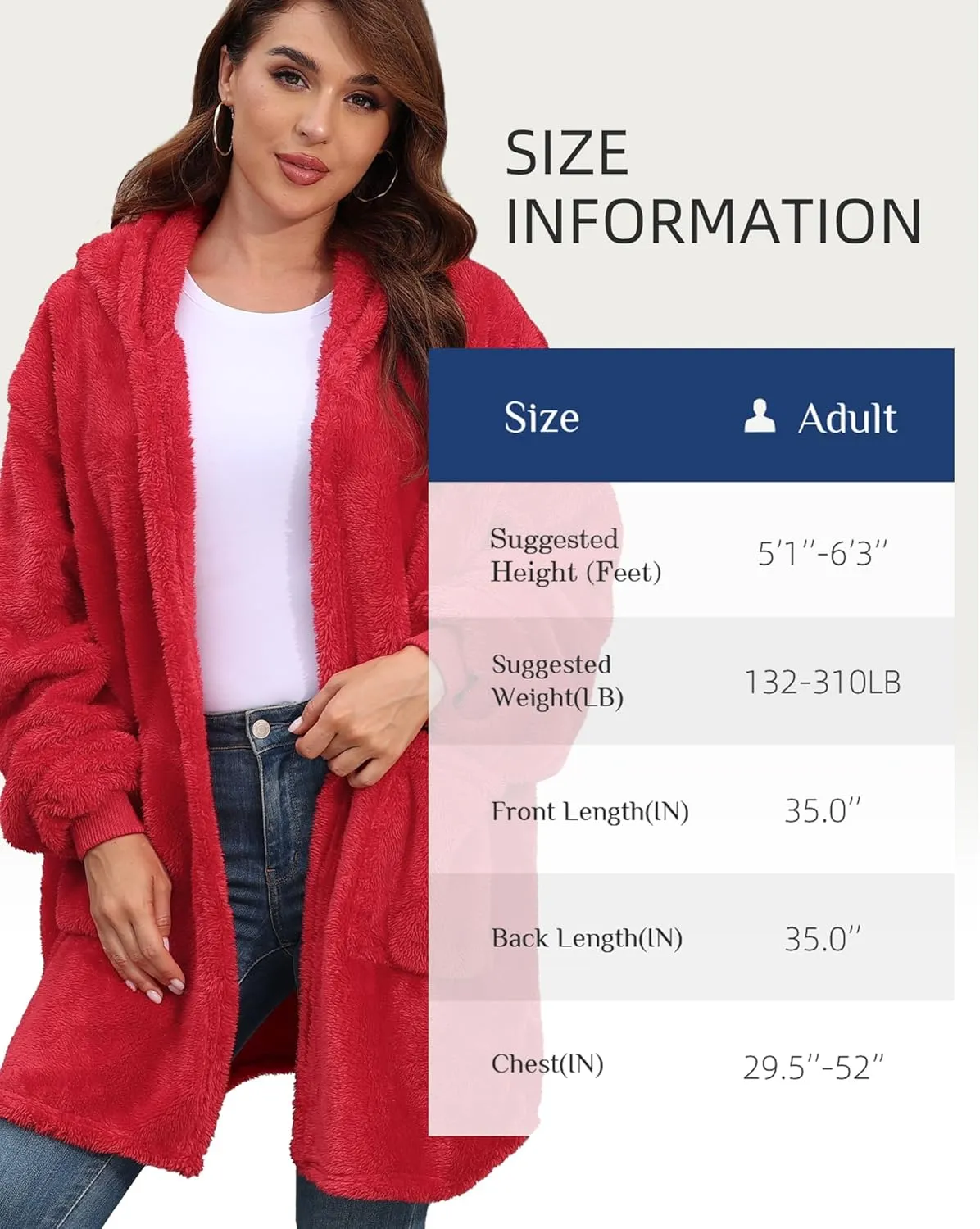 Argstar Hooded Cardigan for Women and Men, Oversized Sweatshirt Fuzzy Fleece Blanket Hoodie Jacket - One Size Fits All