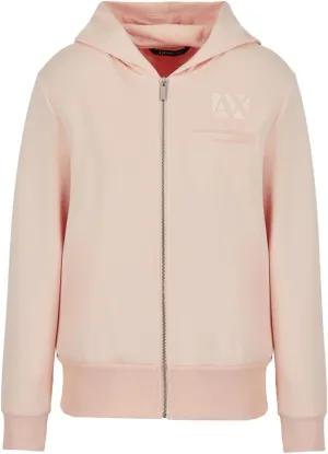 Armani Exchange Women's Nylon Viscose Stretch Scuba Zip Up Sweatshirt