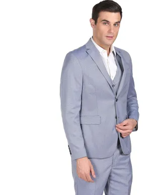 Arrow Men Blue Tailored Fit Three Piece Formal Suit