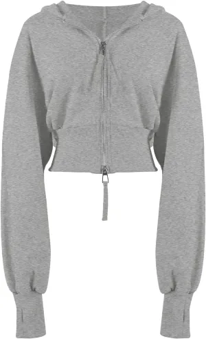Arssm Cropped Hoodie Women Zip Up Long Sleeve Sweatshirts Casual Fashion Hooded Workout Jacket Crop Top
