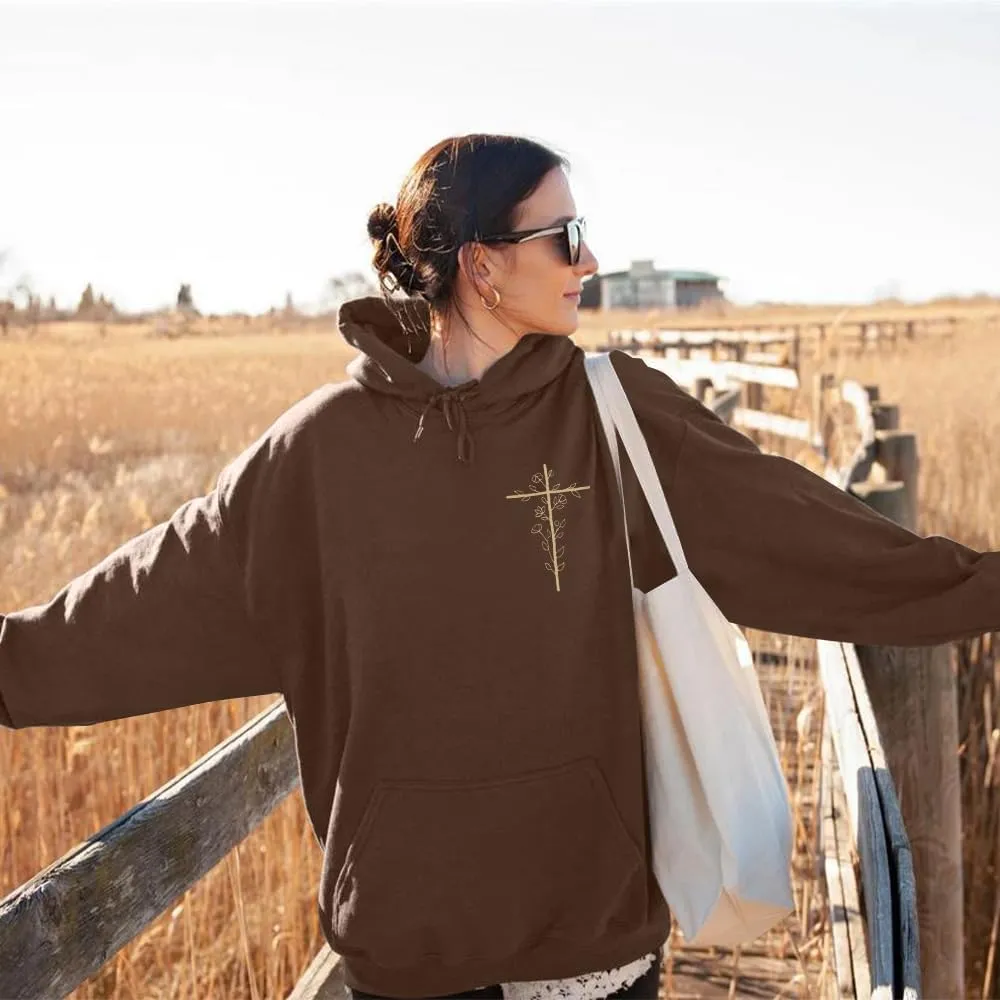ASTANFY Christian Hoodies for Women Jesus Religious Faith Sweatshirt Inspirational Graphic Tee Long Sleeve Pullover Shirts