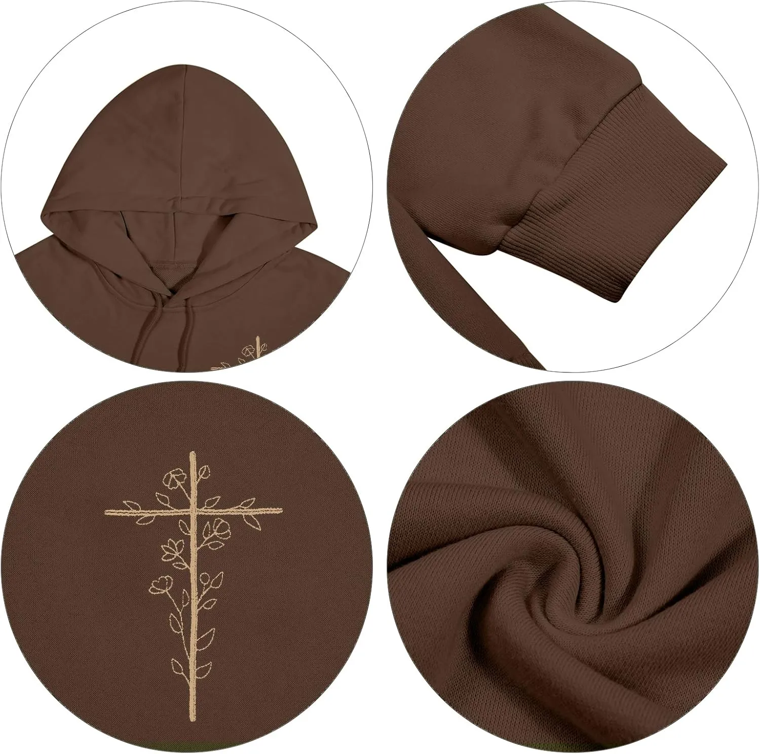 ASTANFY Christian Hoodies for Women Jesus Religious Faith Sweatshirt Inspirational Graphic Tee Long Sleeve Pullover Shirts