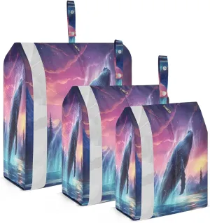 Aurora Lights Whale Packing Cubes for Suitcases 3 Set Lightweight Compression Luggage Packing Organizers for Carry on Suitcase Travel Essentials Luggage Organizer Bags Set