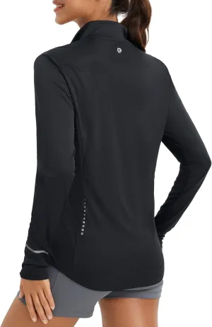 baleaf Women's Lightweight Running Jacket Sun Protection Athletic Full Zip Long Sleeve Shirts UPF 50  Pockets Cycling