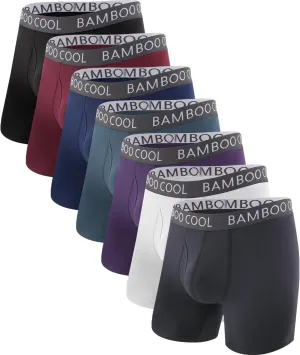BAMBOO COOL Men's Ultra ComfortSoft Underwear, Moisture Wicking & Breathable No Ride Up Boxer Briefs with Fly, Multipack