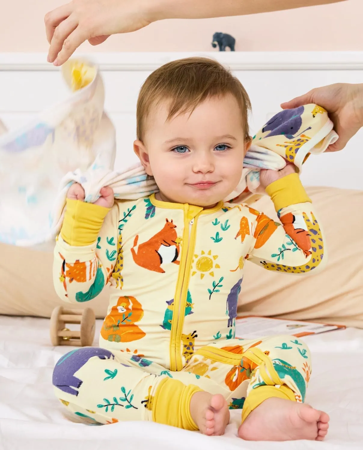 Bamboo Viscose Baby Convertible Footie Pajama, Zipper Pajamas for Baby Boys & Girls, Sleep & Play Footed Pjs