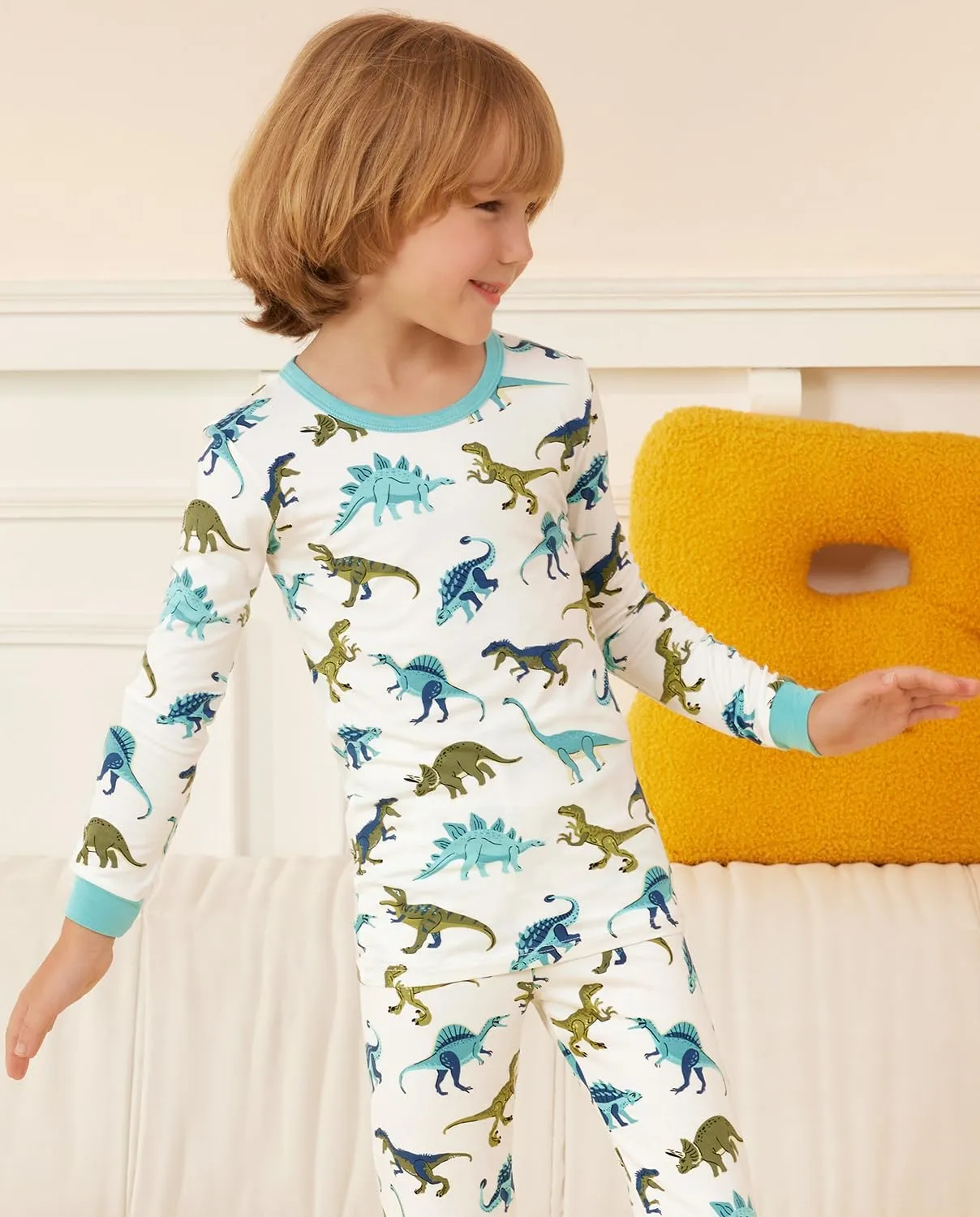 Bamboo Viscose Toddler Pajamas Boys Girls Baby Animal Pjs Sets 12M-8Y Kids 2pcs Long-Sleeve Snug fit Sleepwear