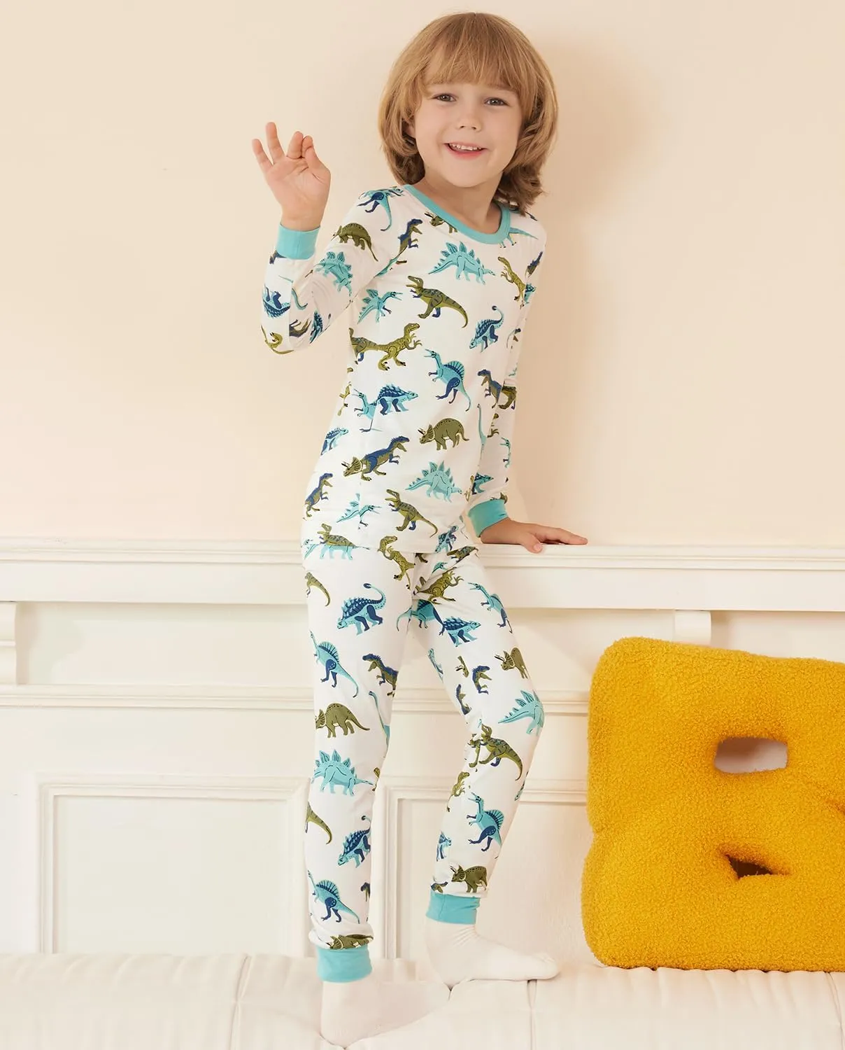Bamboo Viscose Toddler Pajamas Boys Girls Baby Animal Pjs Sets 12M-8Y Kids 2pcs Long-Sleeve Snug fit Sleepwear