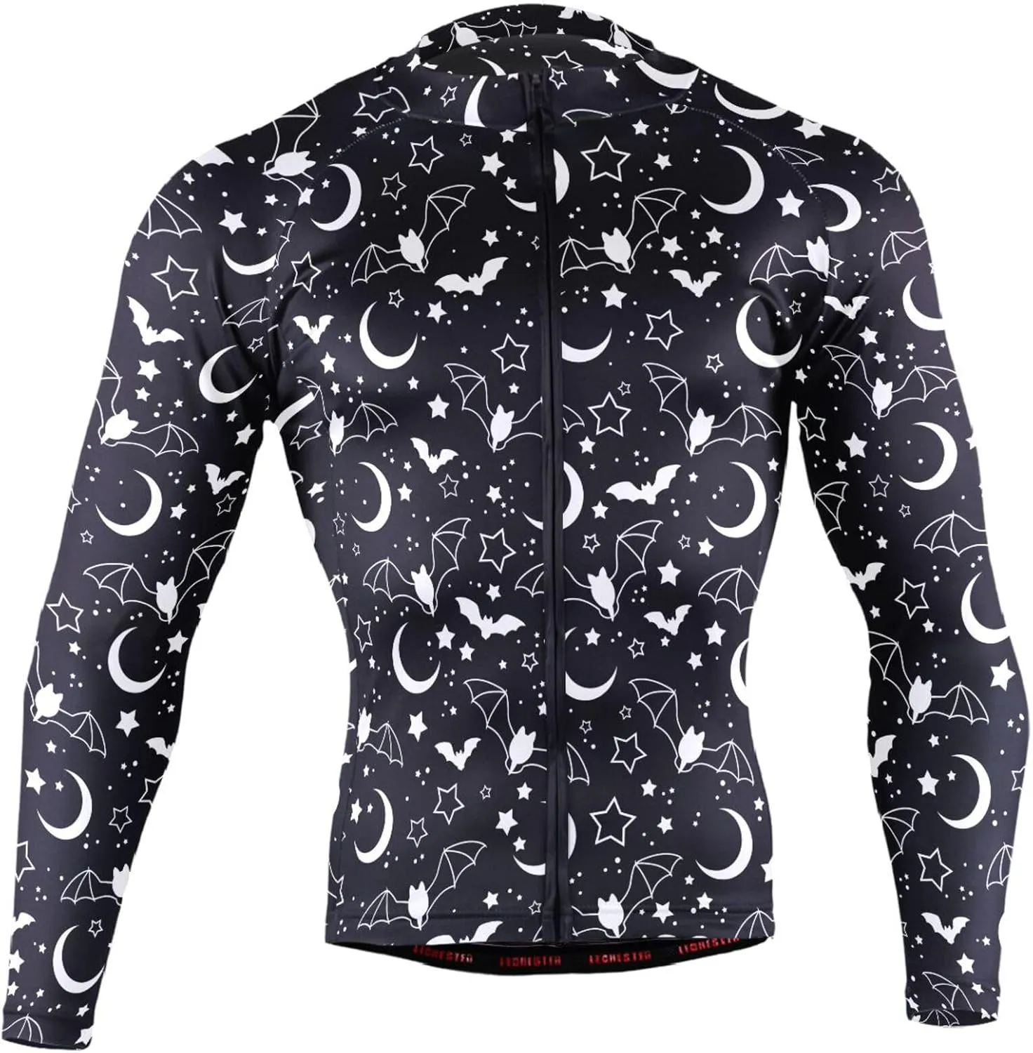 Bats Stars Moon Men's Cycling Jersey Moisture Wicking and Breathable Quick Dry with 3 Rear Pockets