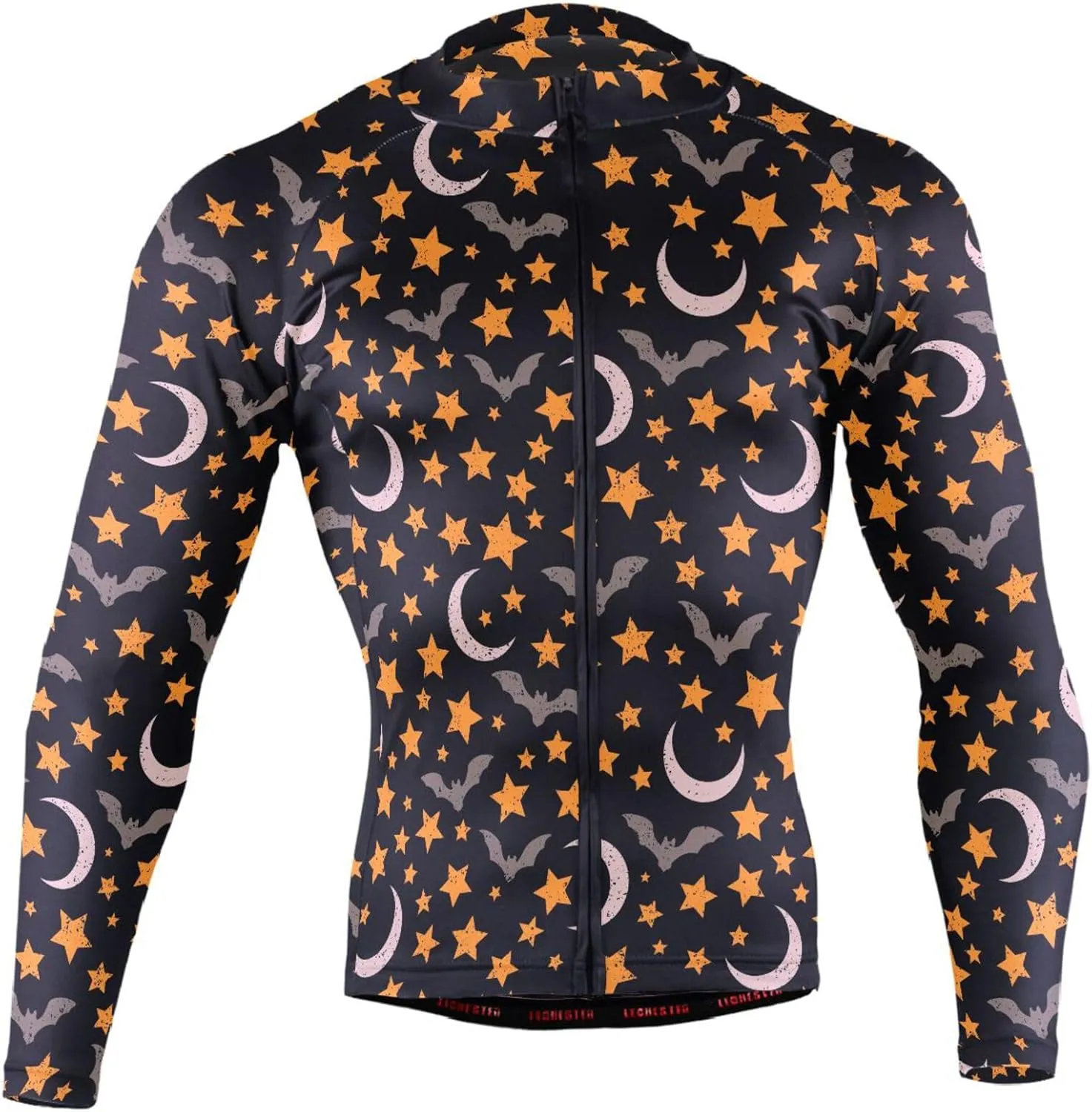 Bats Stars Moon Men's Cycling Jersey Moisture Wicking and Breathable Quick Dry with 3 Rear Pockets