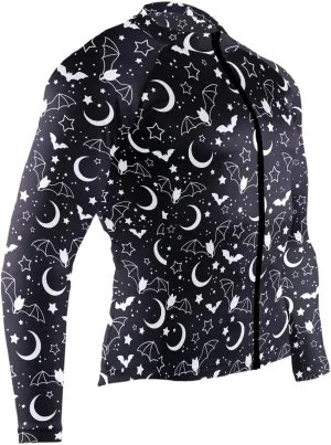 Bats Stars Moon Men's Cycling Jersey Moisture Wicking and Breathable Quick Dry with 3 Rear Pockets
