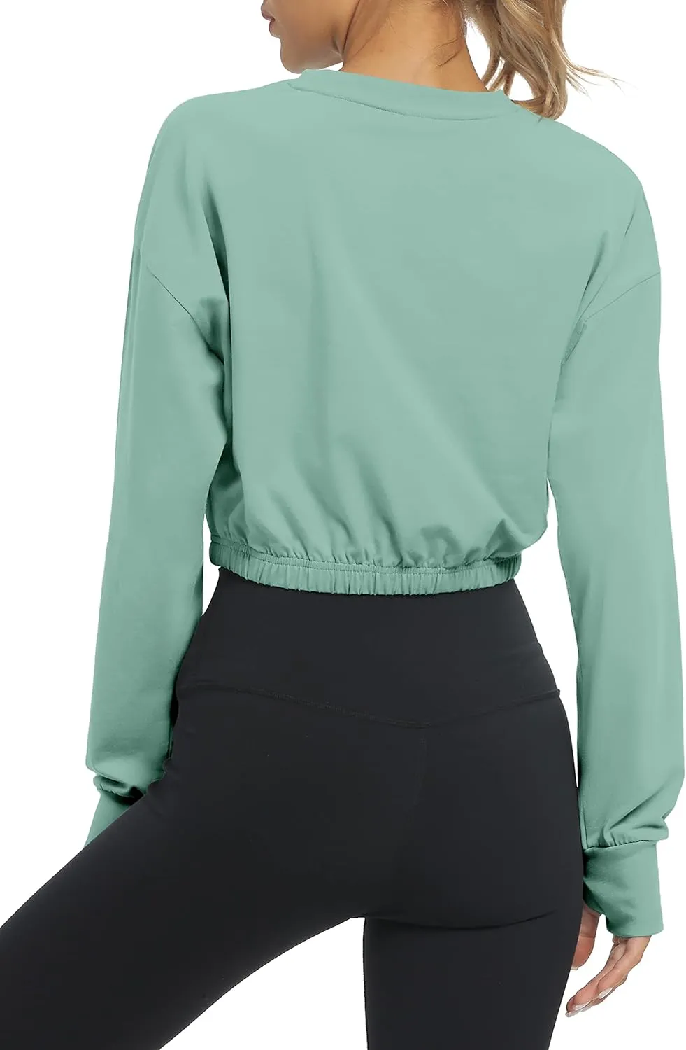 Bestisun Long Sleeve Workout Shirts Athletic Gym Yoga Crop Tops for Women