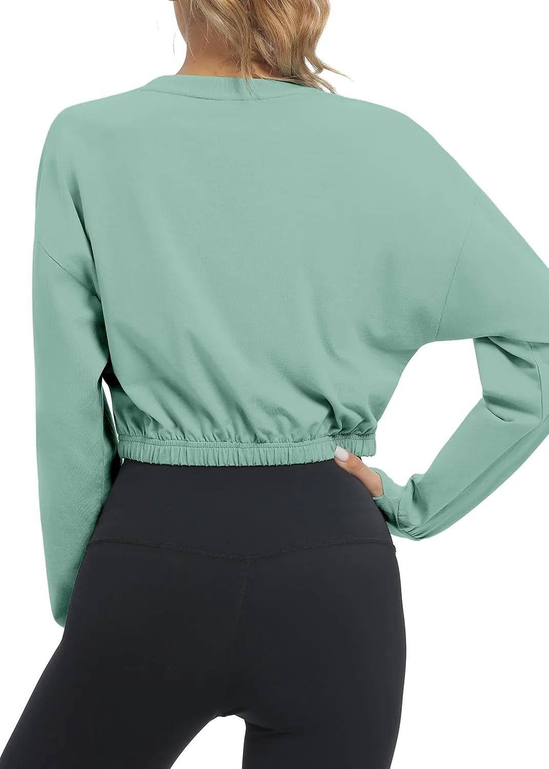 Bestisun Long Sleeve Workout Shirts Athletic Gym Yoga Crop Tops for Women