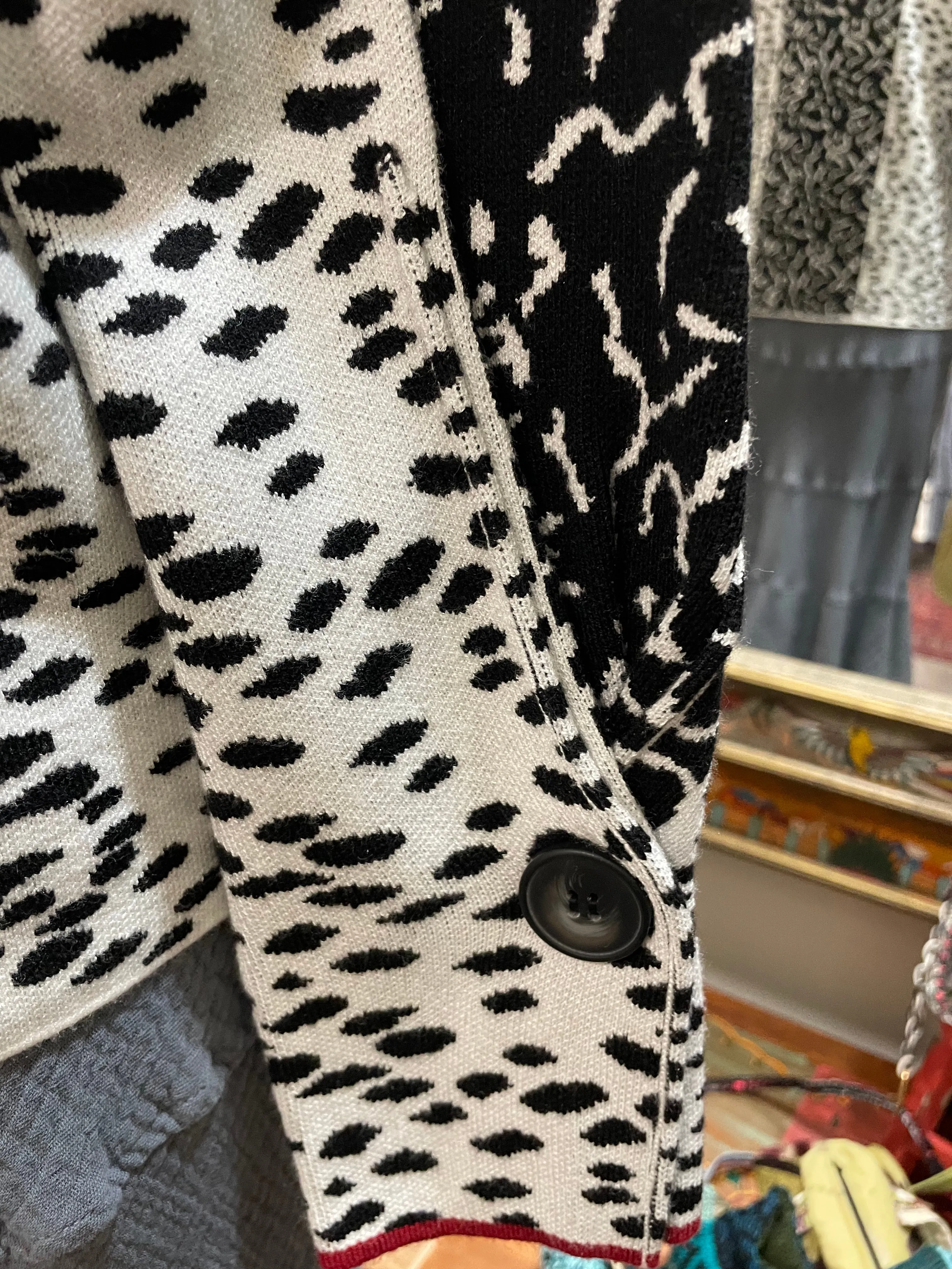 Black & White Animal Knit Pullover