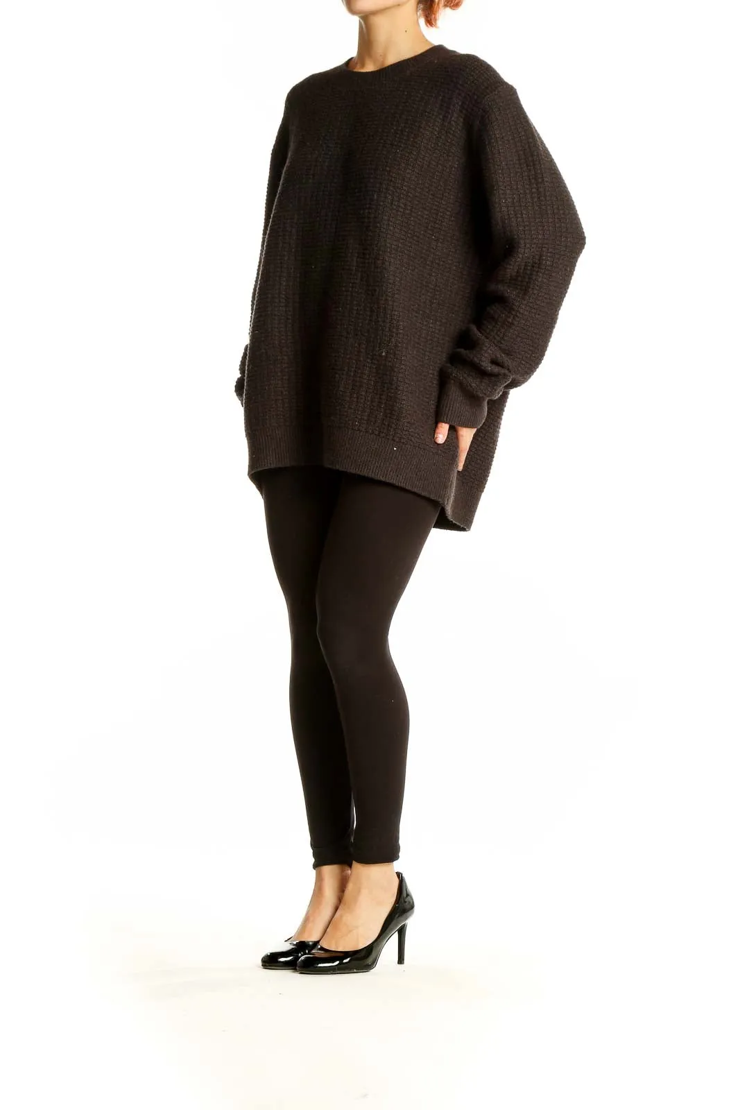 Black Oversized Chunky Knit Sweater