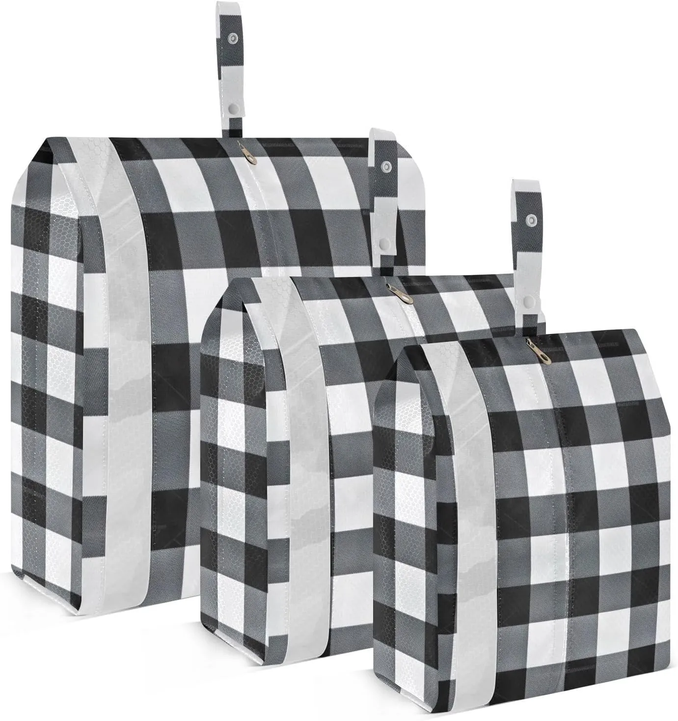 Black White Plaid Packing Cubes for Suitcases 3 Set Lightweight Compression Luggage Packing Organizers for Carry on Suitcase Travel Accessories Luggage Organizer Bags Set