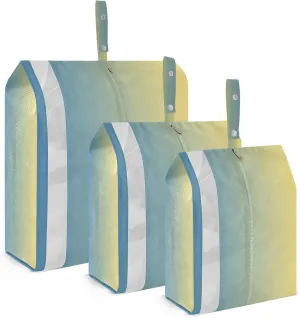 Blue Grey Yellow Gradient Packing Cubes for Suitcases 3 Set Compression Lightweight Luggage Packing Organizers for Carry on Suitcase Travel Accessories Luggage Organizer Bags Set
