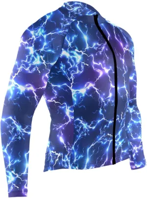 Blue Lightning Men's Cycling Jersey Moisture Wicking and Breathable Quick Dry with 3 Rear Pockets