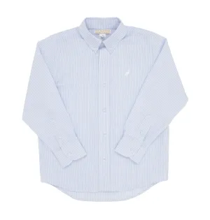 Blue Oxford Stripe/Worth Avenue White Dean's List Dress Shirt - Oxford