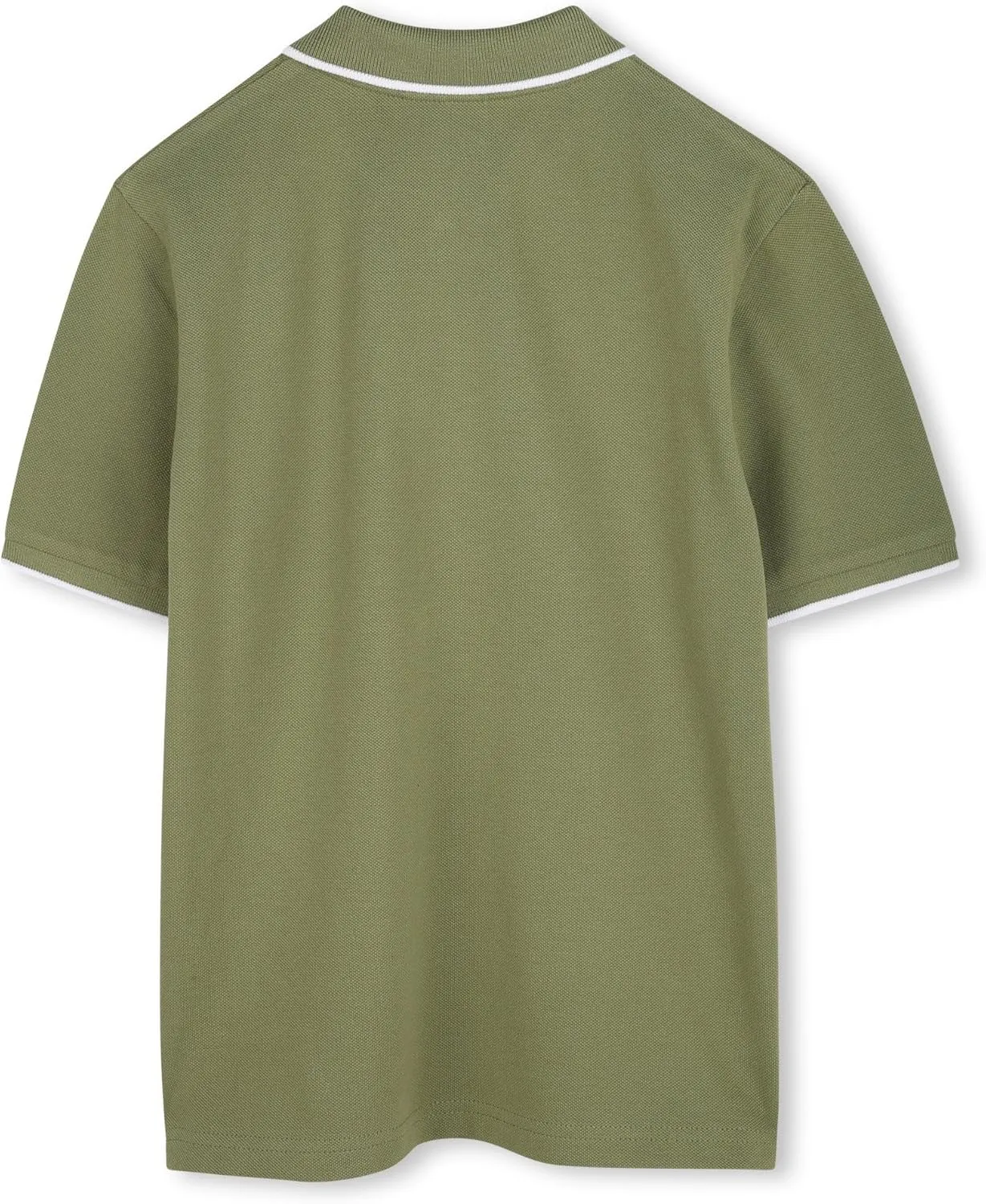 BOSS Boys Short Sleeve Knit Polo Shirt, Soft and Breathable, School Uniform with Striped Collar