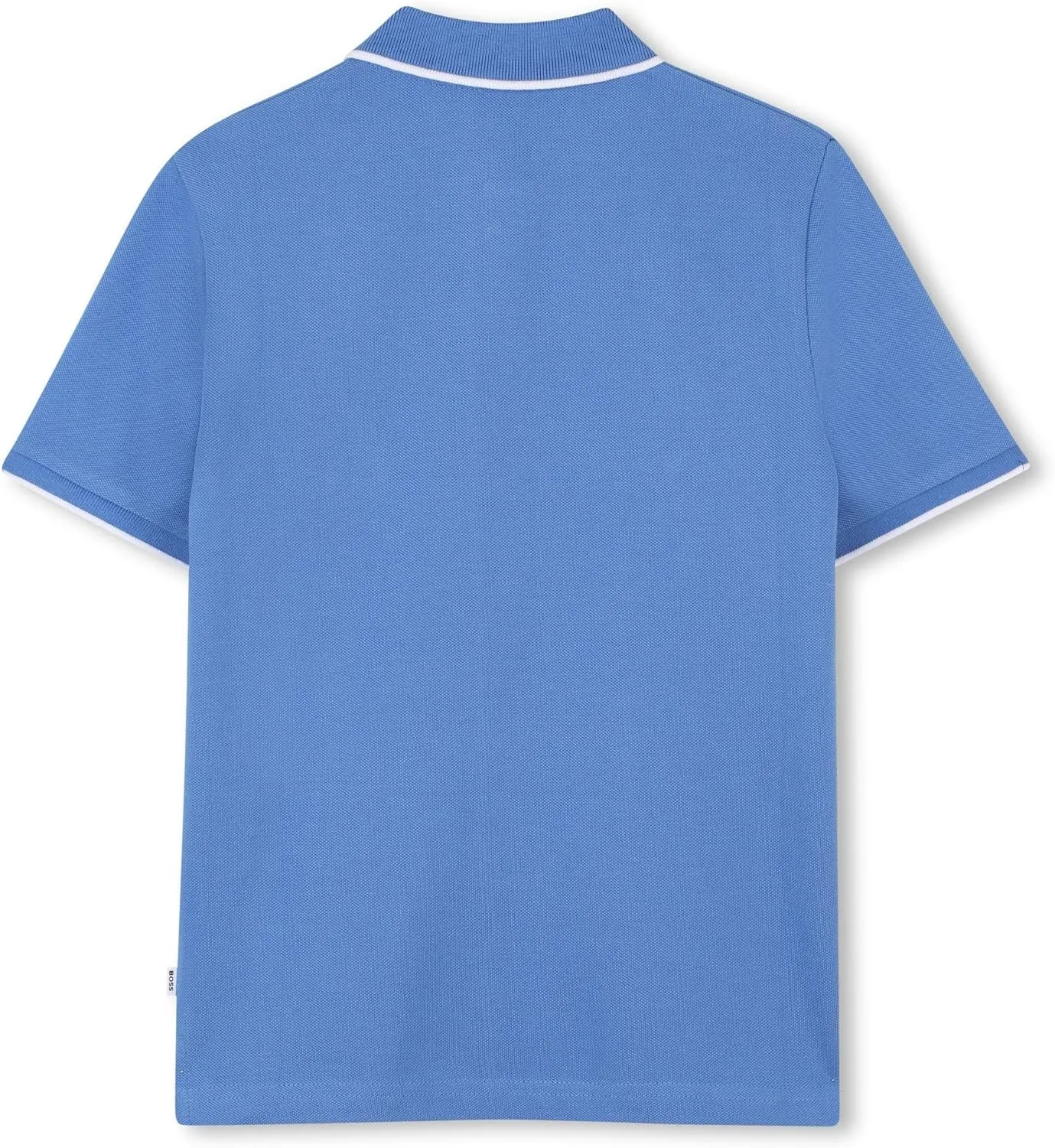 BOSS Boys Short Sleeve Knit Polo Shirt, Soft and Breathable, School Uniform with Striped Collar