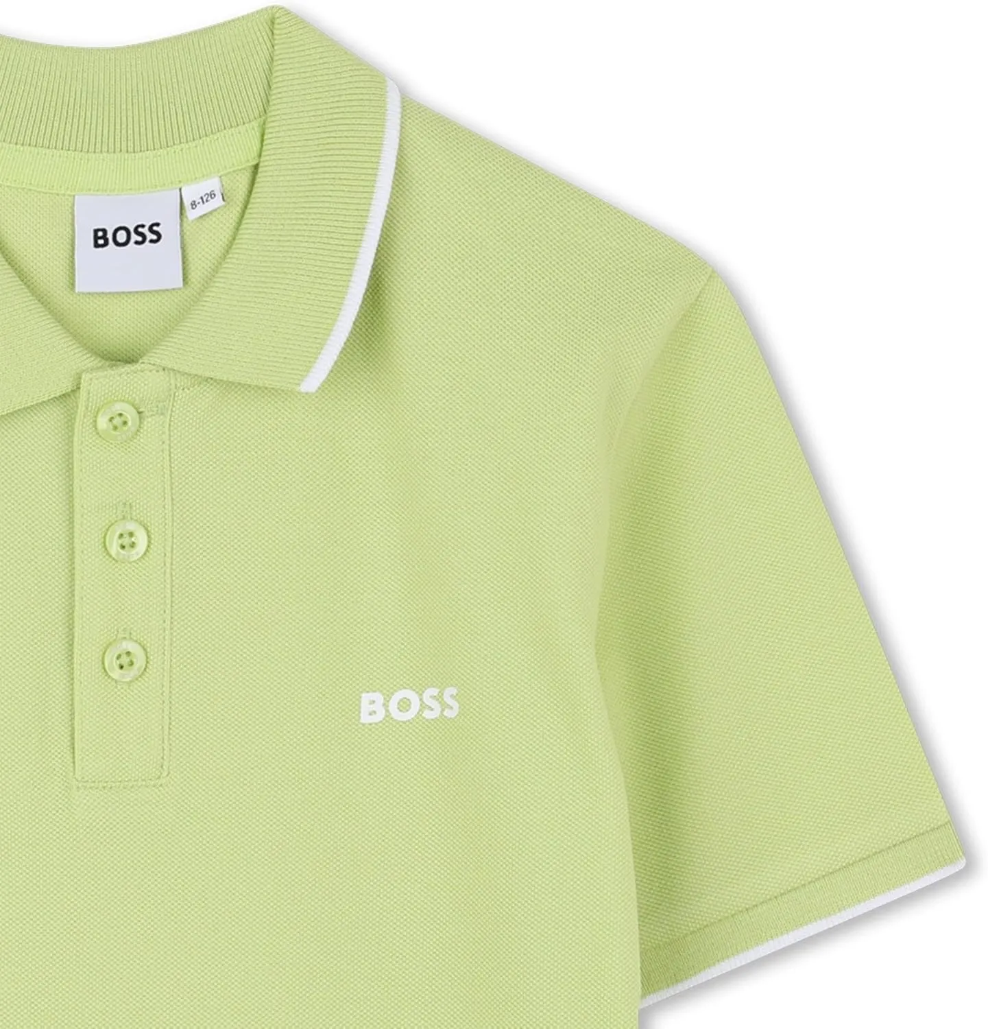 BOSS Boys Short Sleeve Knit Polo Shirt, Soft and Breathable, School Uniform with Striped Collar