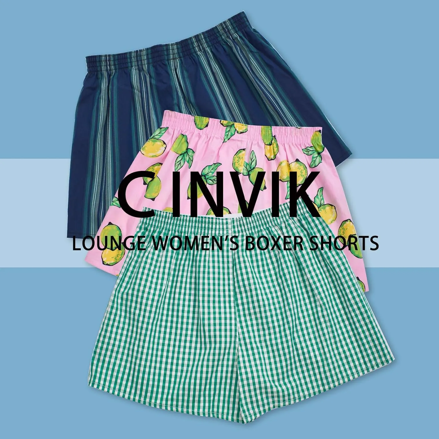 Boxer Shorts for Women Gingham Sleep Y2k Printed Boxers Pj Boxer Short Trendy Checkered Baggy Pj Boxers