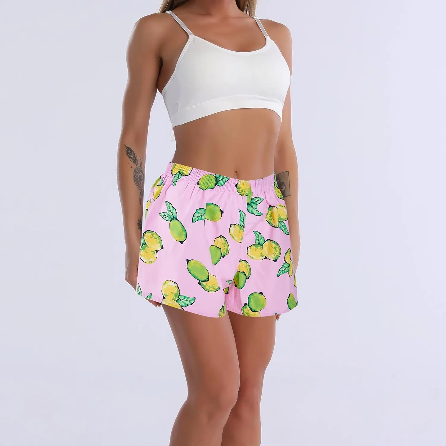 Boxer Shorts for Women Gingham Sleep Y2k Printed Boxers Pj Boxer Short Trendy Checkered Baggy Pj Boxers