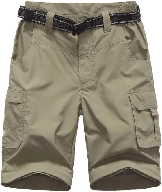 Boys Convertible Hiking Pants Lightweight Quick Dry Zip Off Pants for Kids Youth Outdoor UPF 50  Casual Cargo Trousers